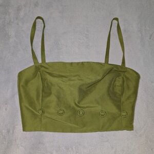 Maeve By Anthropologie Womens Size 6 Green Sleeveless Design Shirt Blouse‎ Top